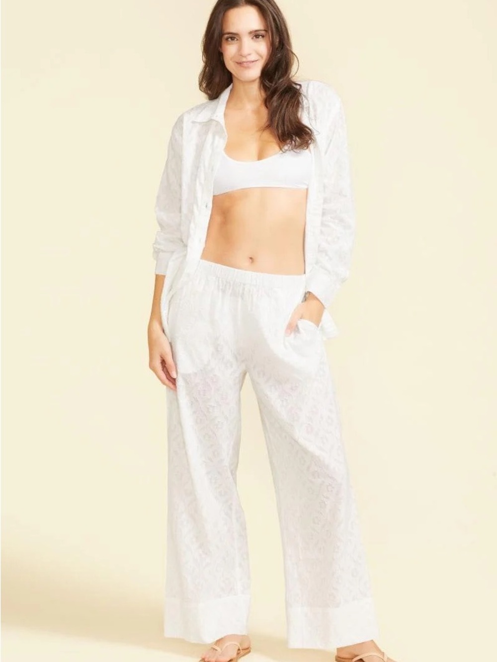 Sitano Sienna White Pants - Small